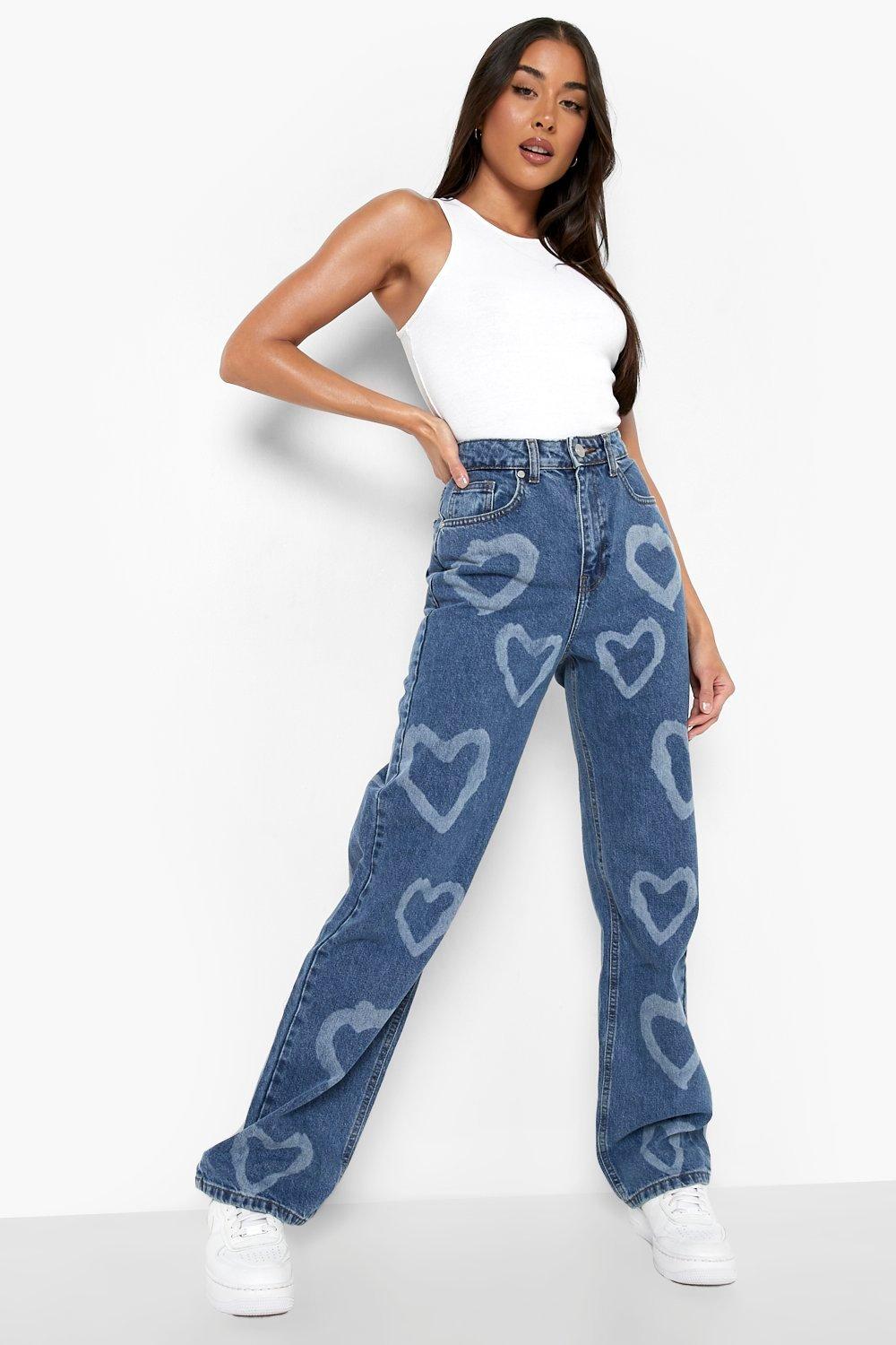 Jeans avec motif hot sale